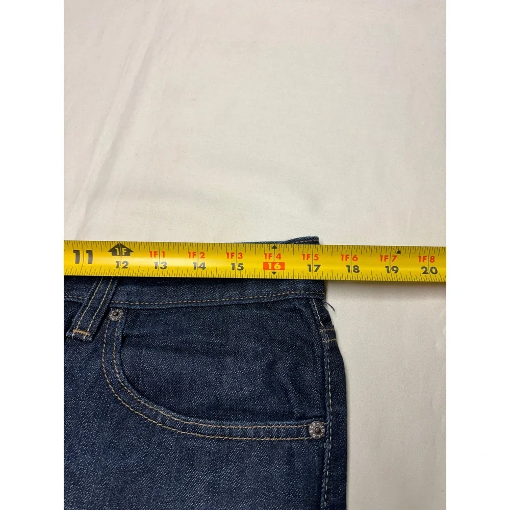 Levis 505 Regular Fit Straight Leg Dark Wash Denim Jeans Mens 34x32 Indigo